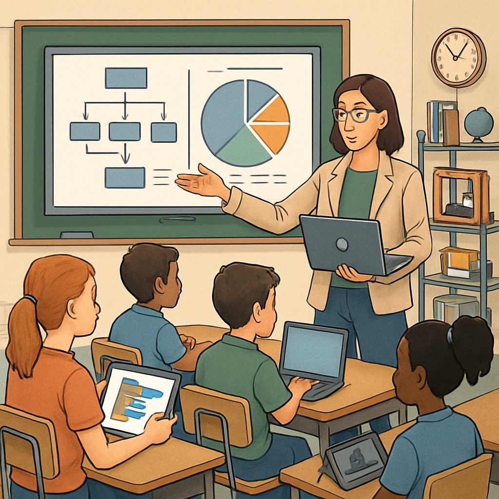 K12 educator demonstrating EdTech tools, linked to online master's in computer science.