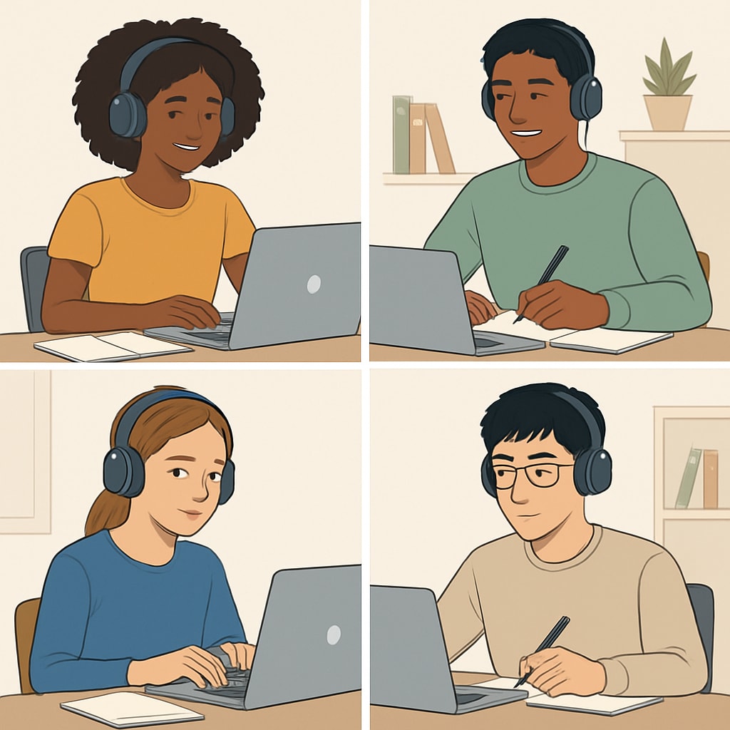 Online learning options for international students, including Latin American learners.