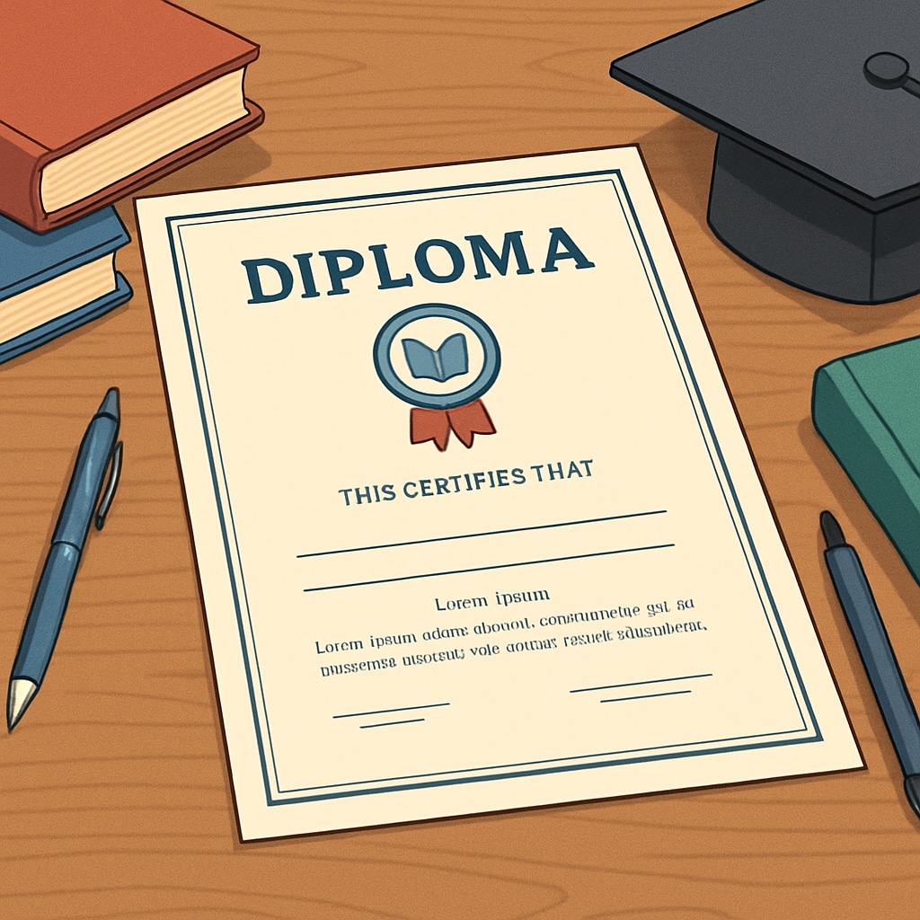 A diploma certificate symbolizing high school achievements.