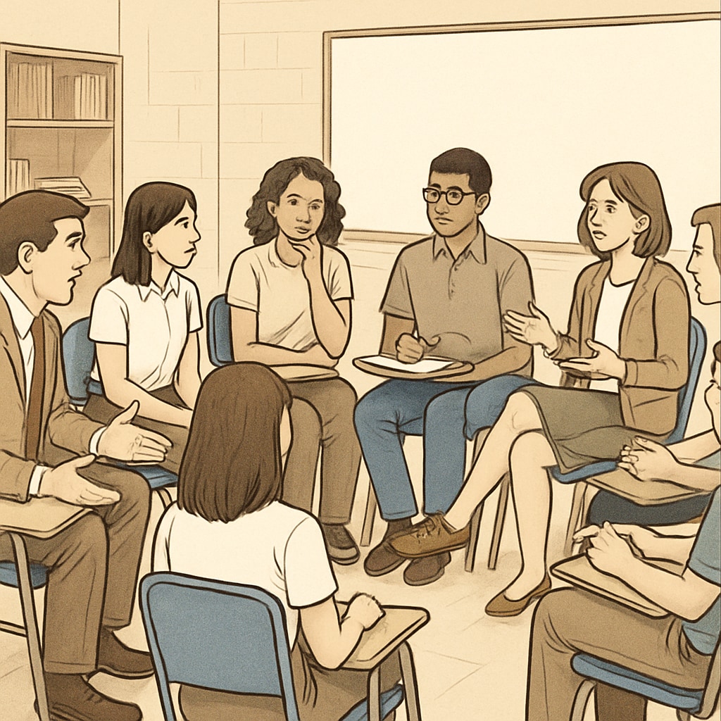 Educators and students sharing feedback to improve educational tools.
