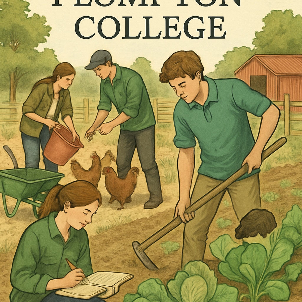 Students learning agricultural techniques at Plumpton College.
