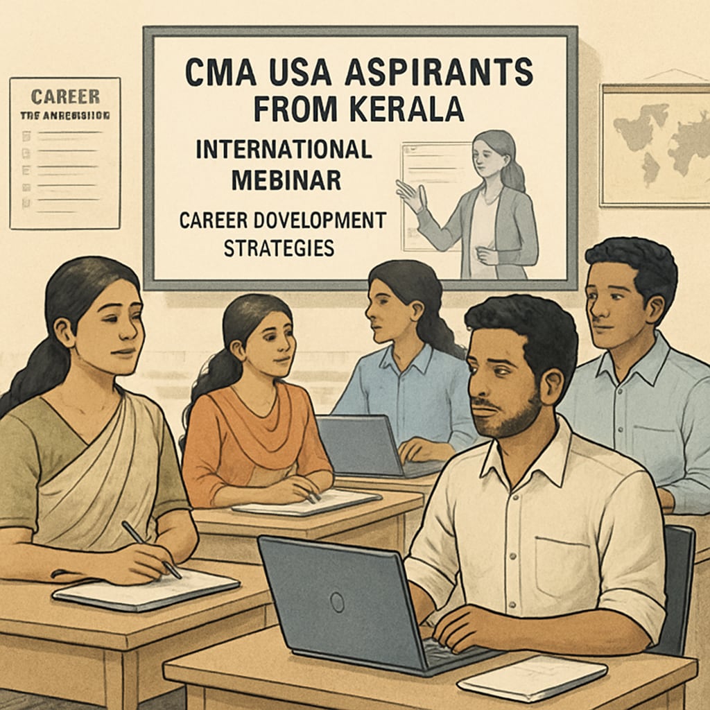 Kerala professionals networking for CMA USA career advancement.