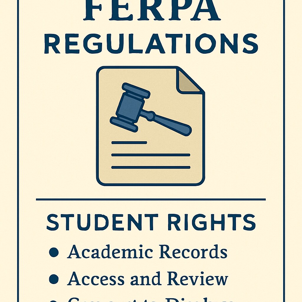 Legal text outlining FERPA protections for students and their academic transcripts.