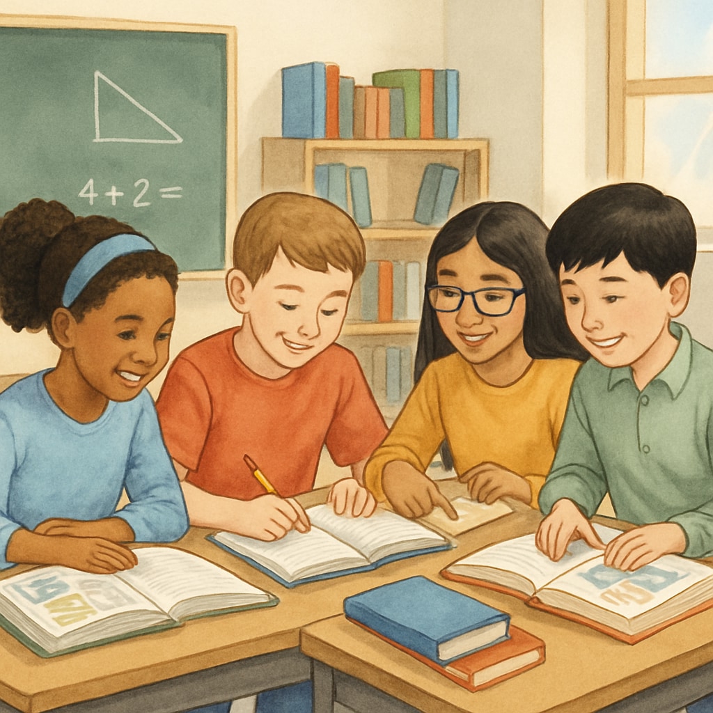 Students collaborating in a classroom, representing diverse learning methods.