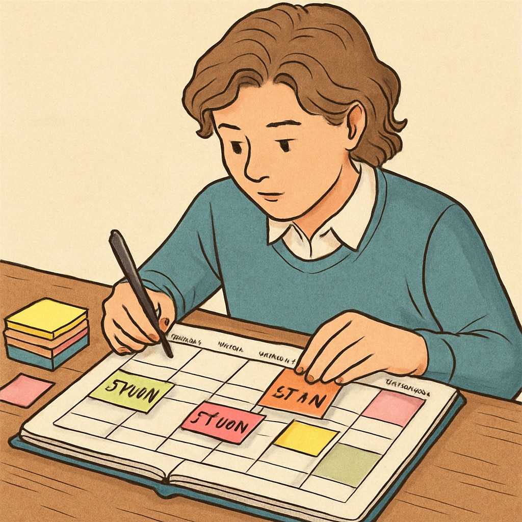 ADHD student using a planner to organize tasks for credit recovery.