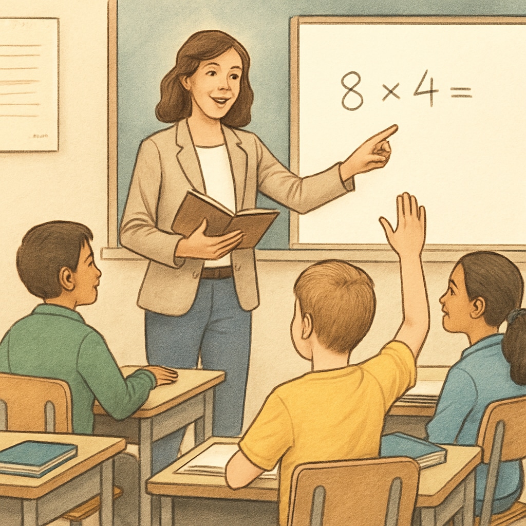 A teacher conducting an interactive lesson with engaged students, showcasing a positive teaching method that counters boredom. A teacher leading an interactive classroom session, addressing student boredom through engagement.