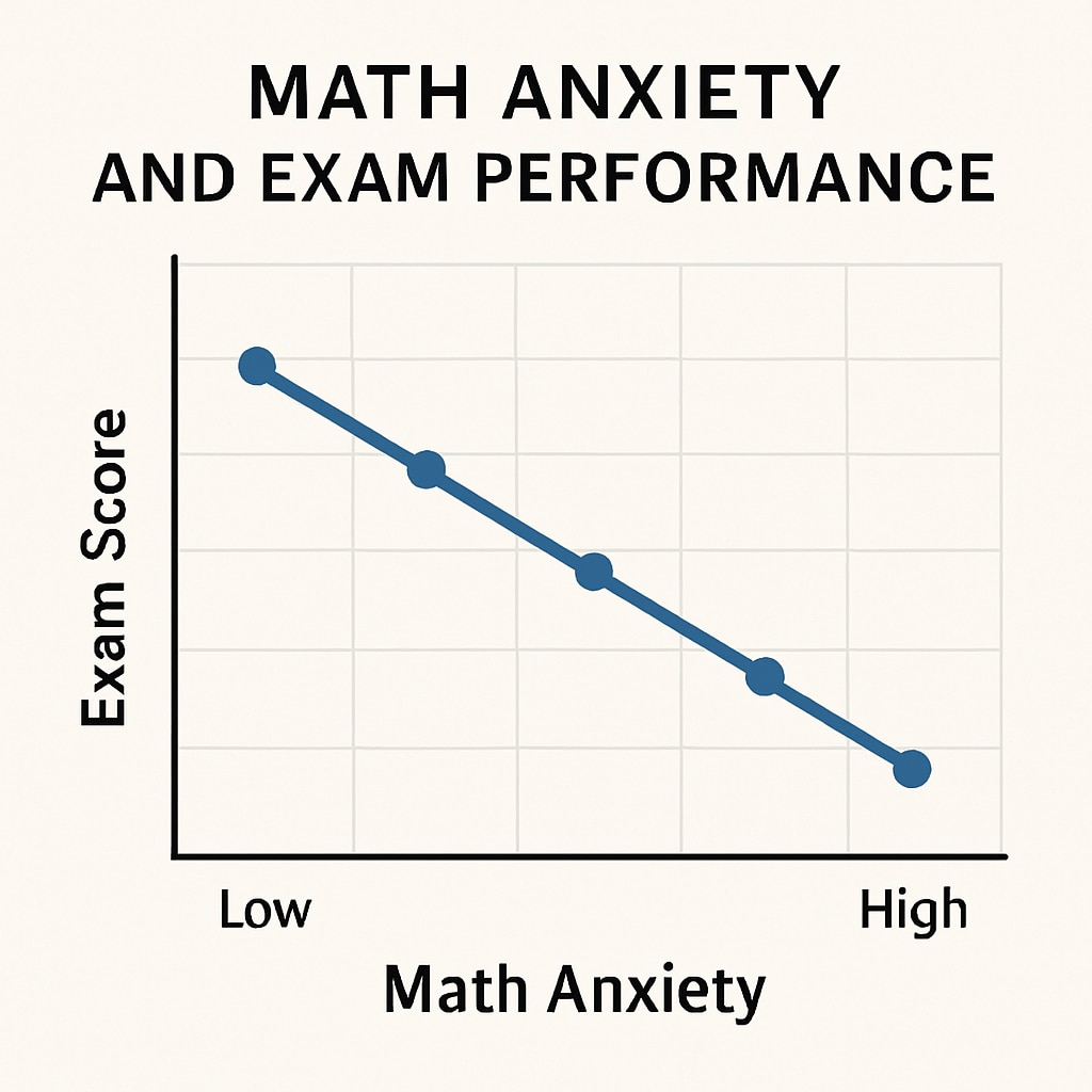 Math anxiety impact on exam performance chart