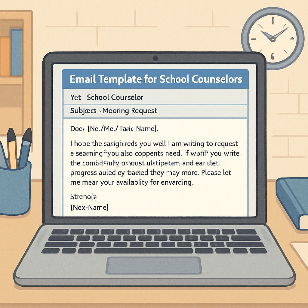 Email template for contacting K-12 school counselors for research interviews.