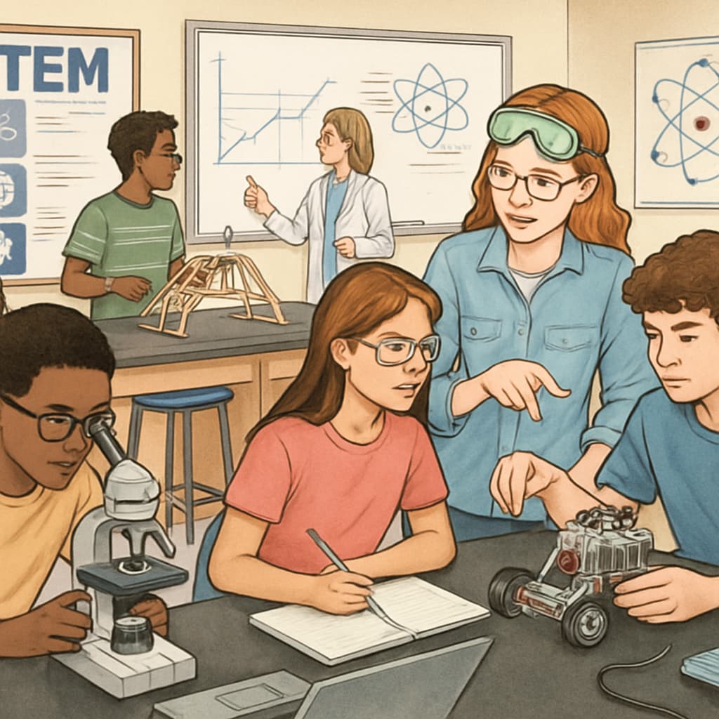 High school students in a STEM class, preparing for UC San Diego.
