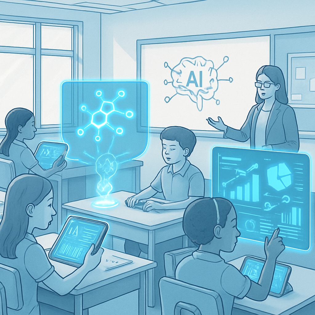 AI-powered tools in a classroom enhancing K12 learning methods