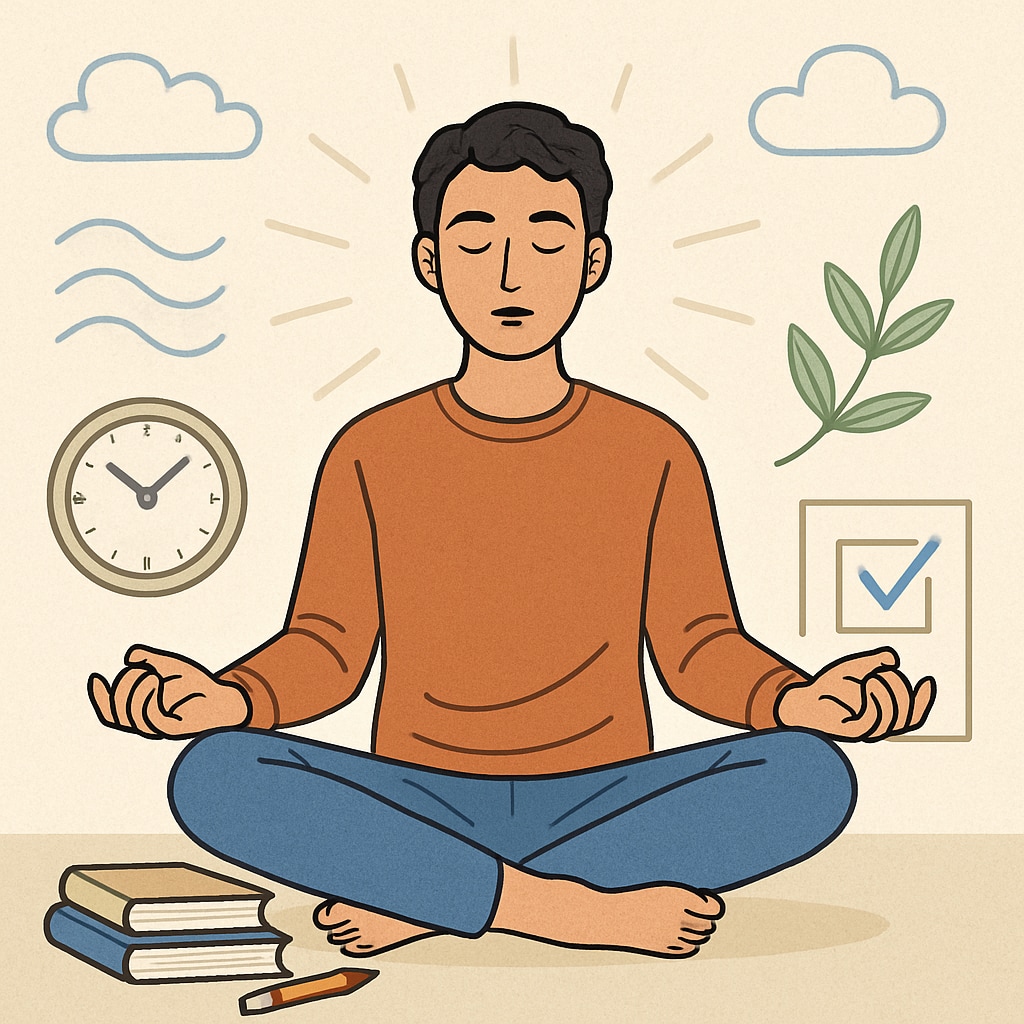 Stress relief techniques for managing exam anxiety during OAE preparation.