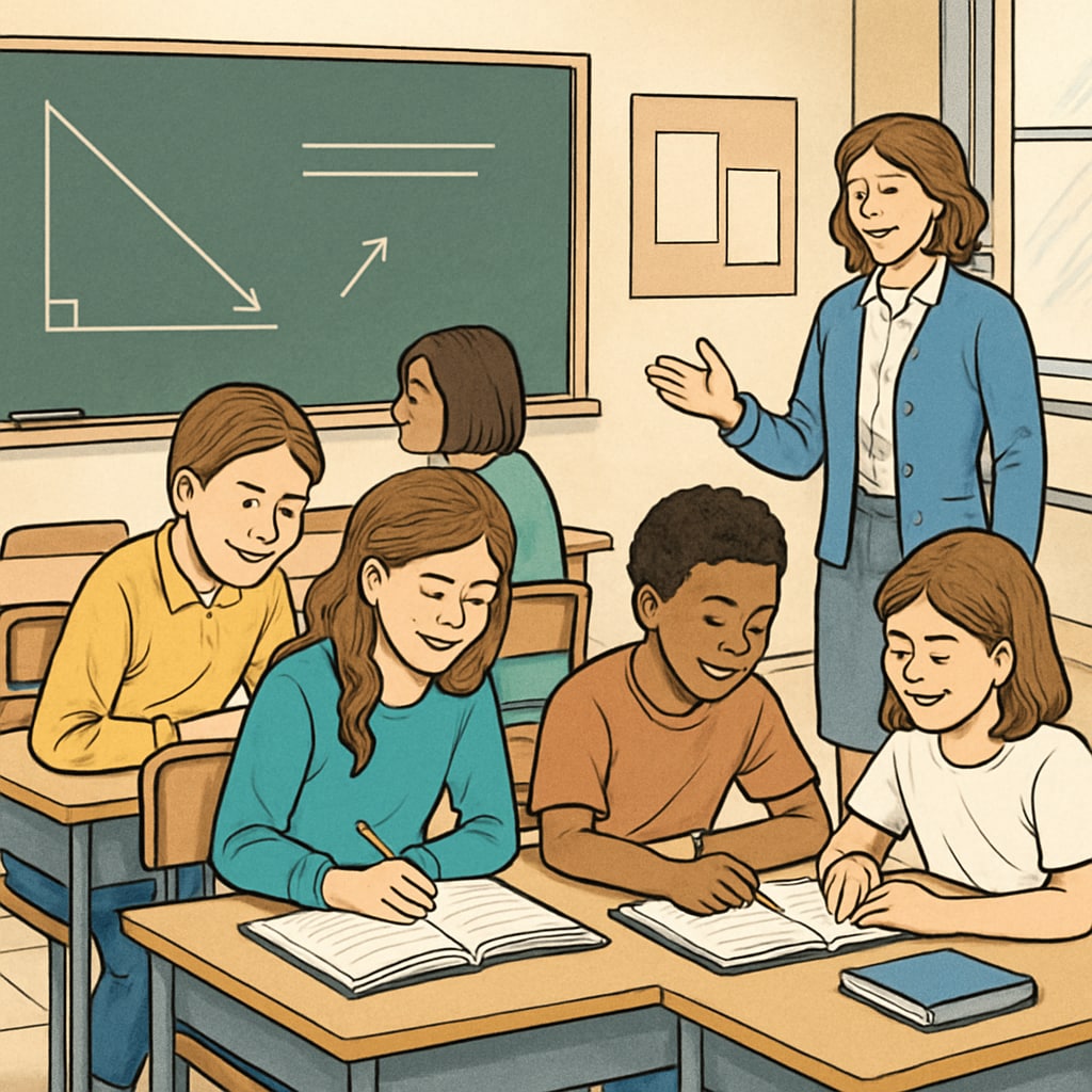 A classroom setting where students are actively engaging in group work, illustrating effective learning methods. Students participating in group-based activities to demonstrate effective learning methods.