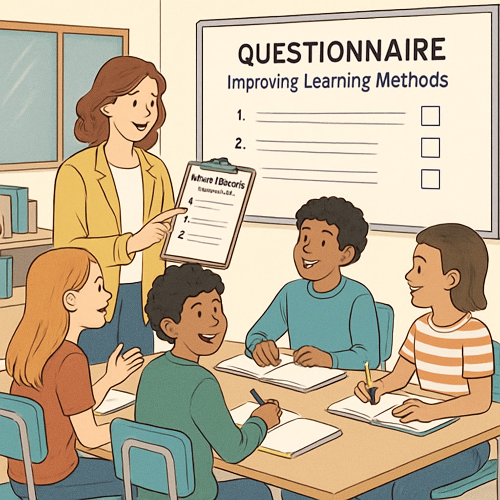 Questionnaire for learning methods in a classroom environment