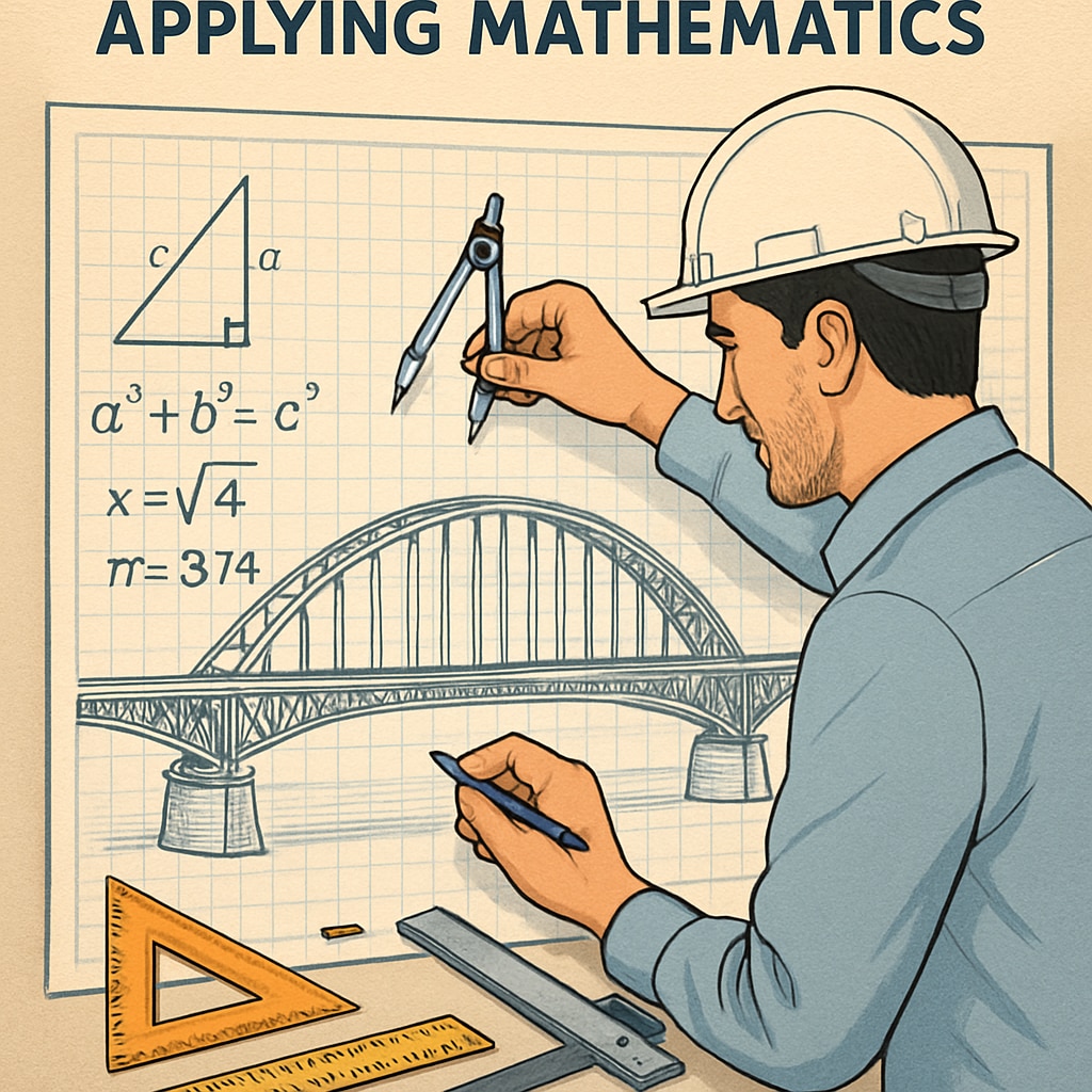 Engineer applying math to bridge design.