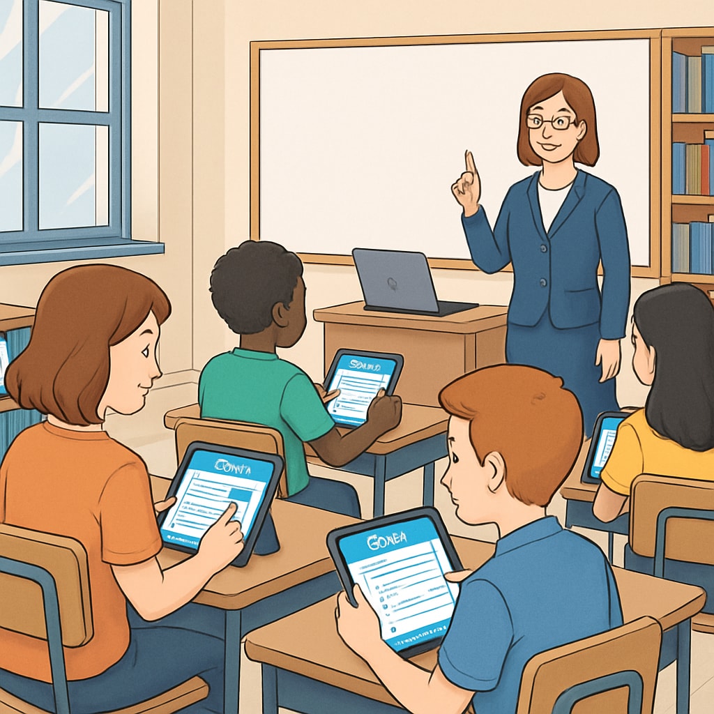 Students taking a quiz via EdChanger Pro in a K12 setting.