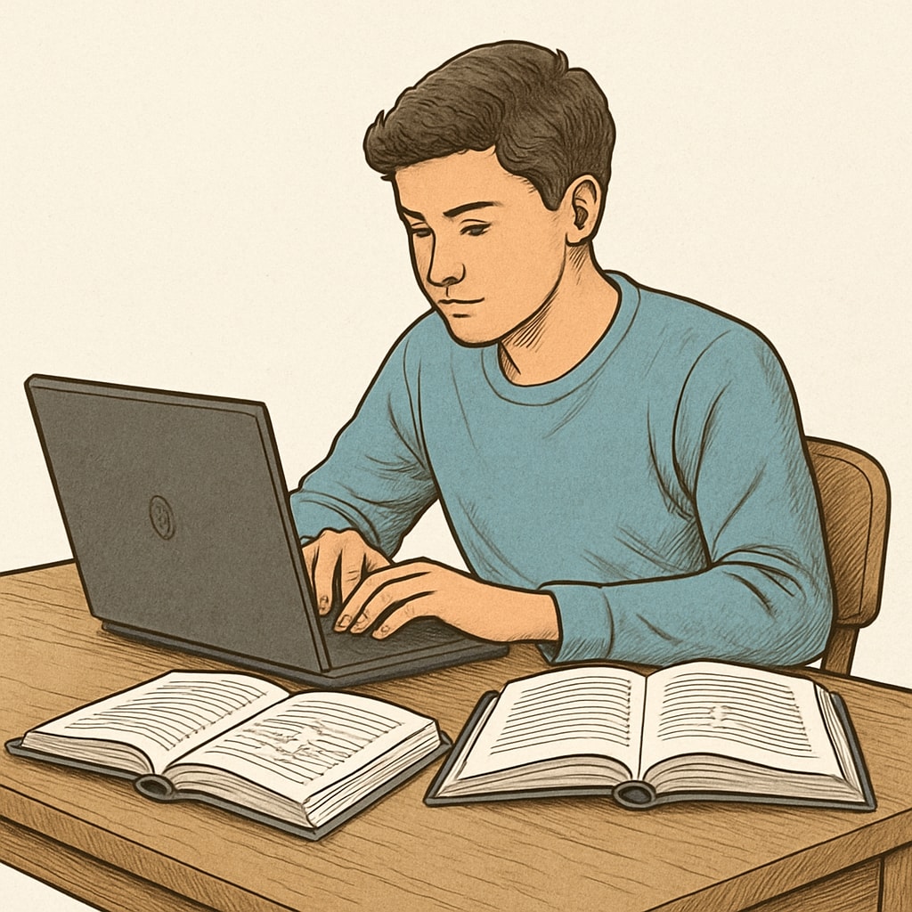 A student working on credit recovery through an online learning platform.