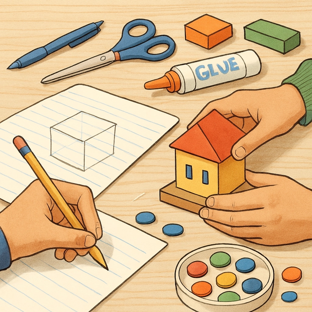 Hands creating a project, representing alternative evaluation methods for ADHD students.
