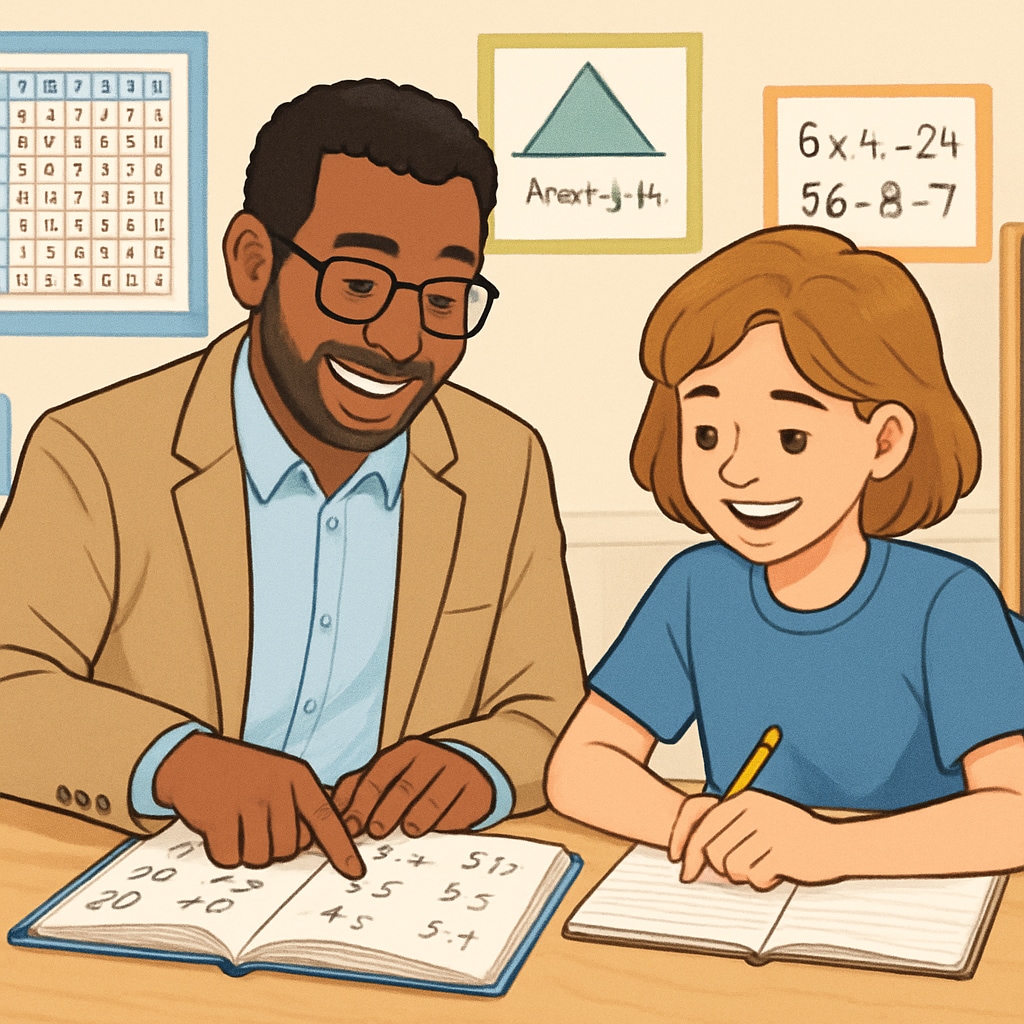 A tutor guiding a student in math with an emphasis on reducing anxiety.