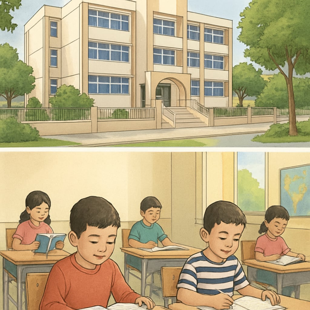 A peaceful new school in Gaza supporting post-conflict education and development.