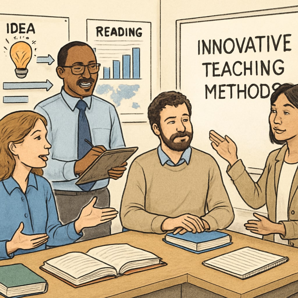 Educators collaborating on teaching methods during a U.S. Master’s degree program.