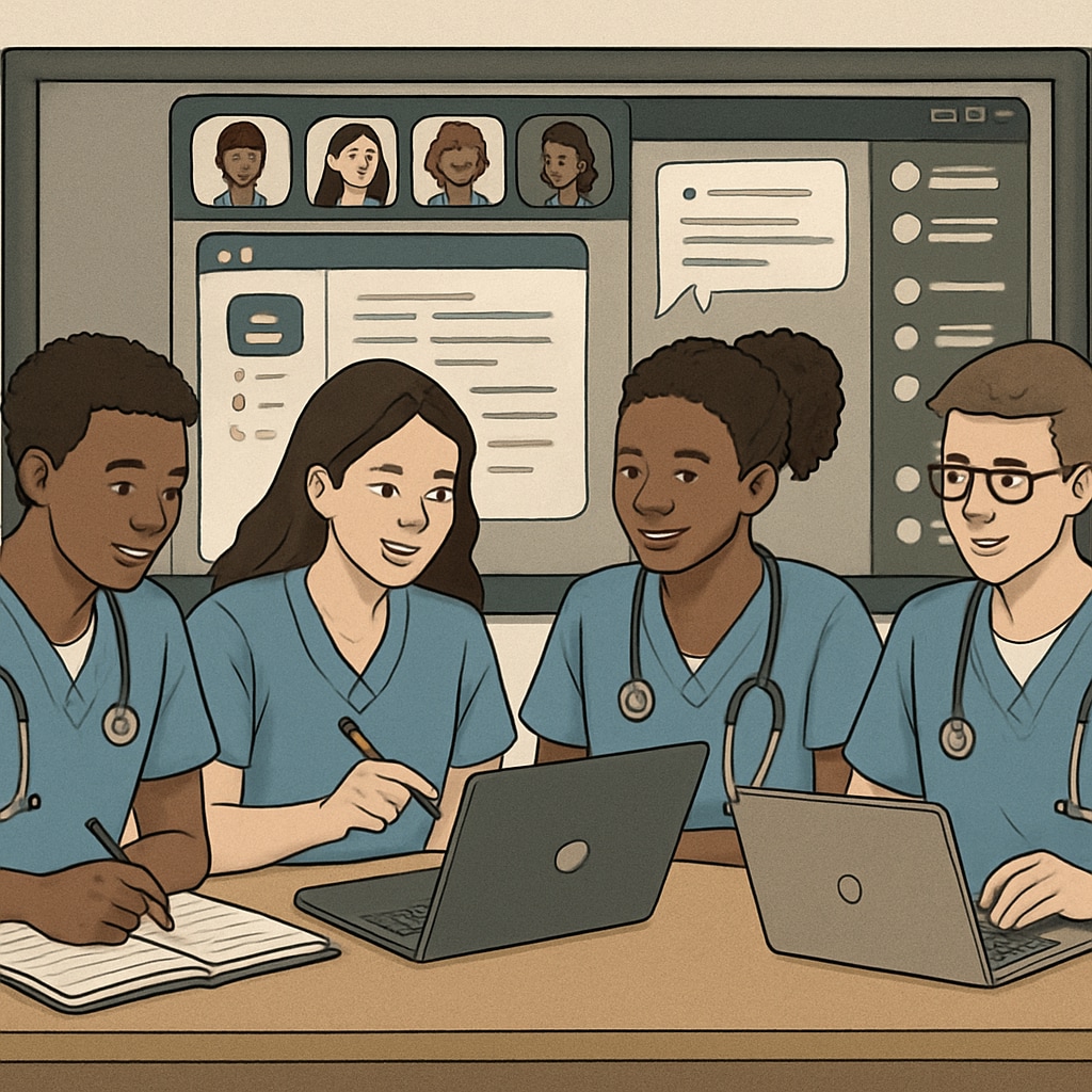 Nursing students using Discord for study group collaboration.