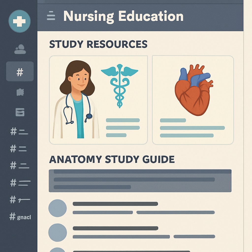 Discord channel for nursing education and study group resources.