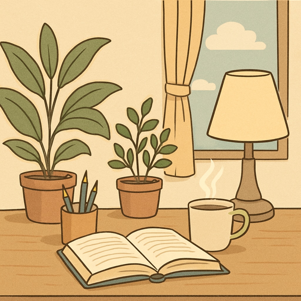 A peaceful study space designed to reduce exam anxiety and promote focus.