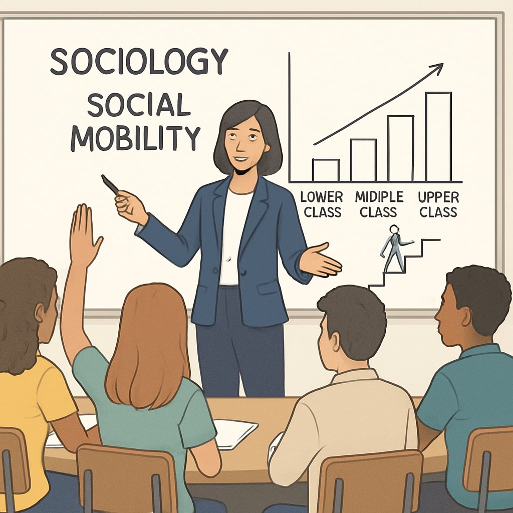 Students learning social mobility concepts in a classroom