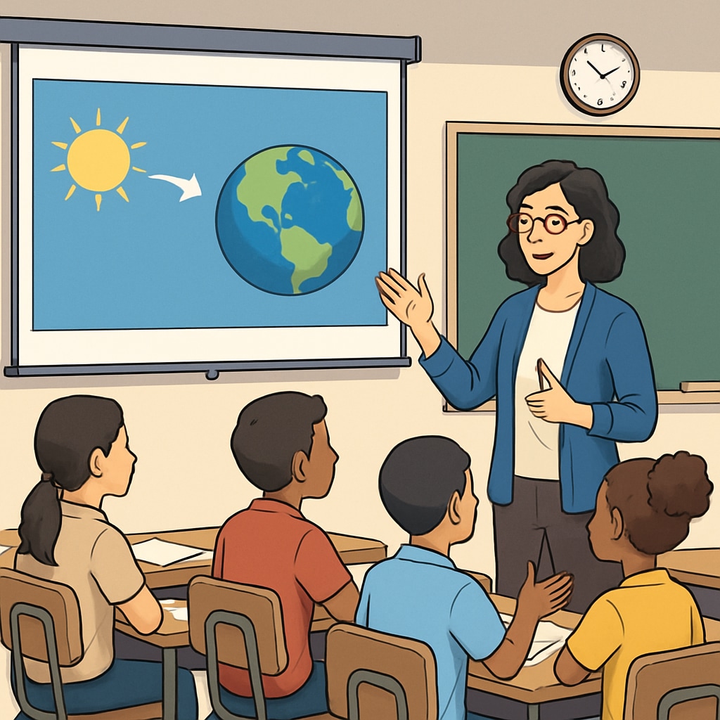 A teacher using multimedia tools to engage students in a K12 classroom.