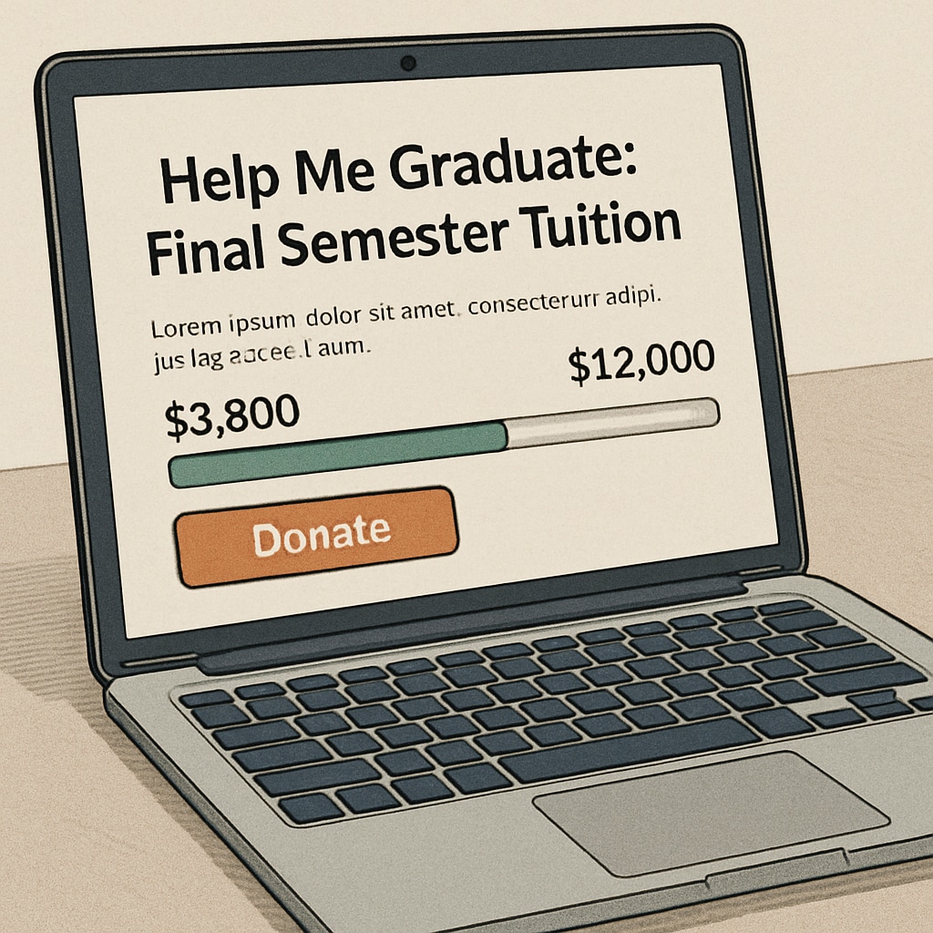 Crowdfunding campaign for final semester tuition.