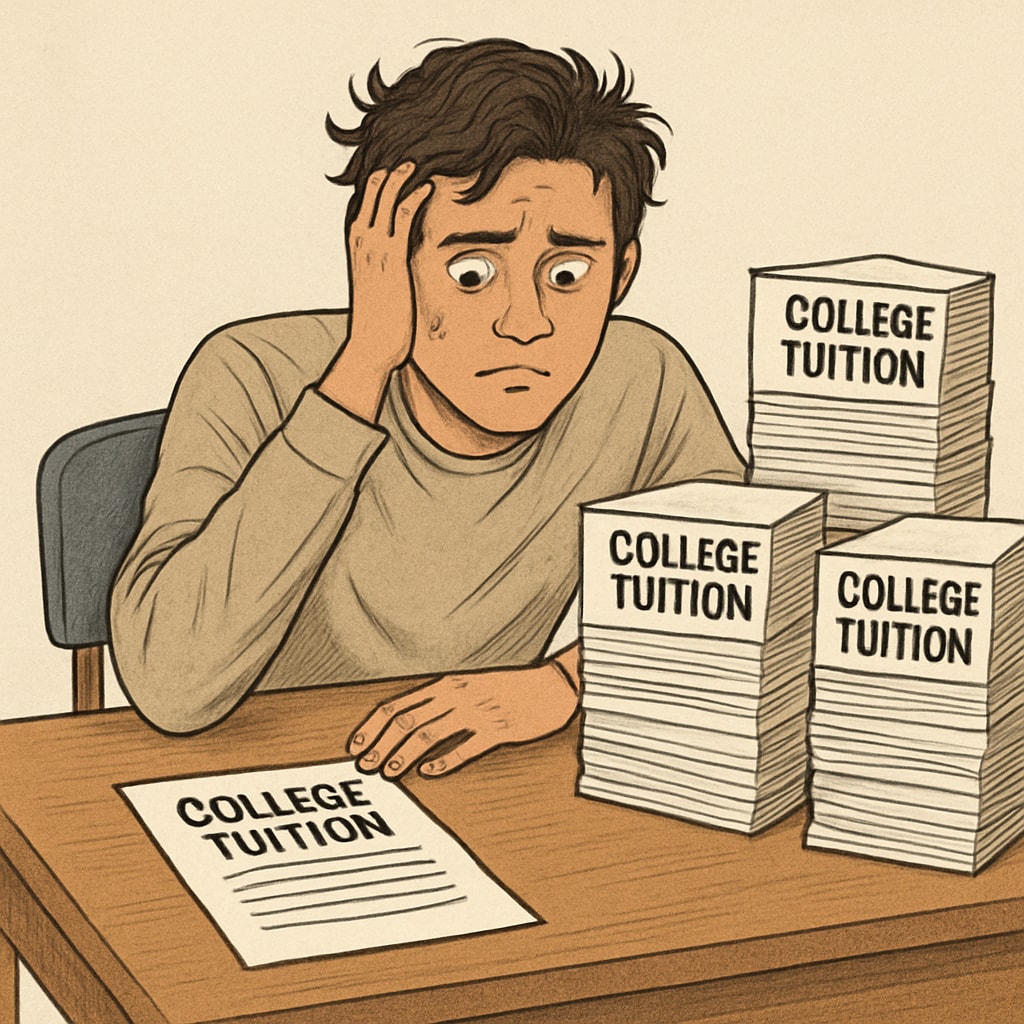 College tuition bills representing the financial burden of Ivy League schools