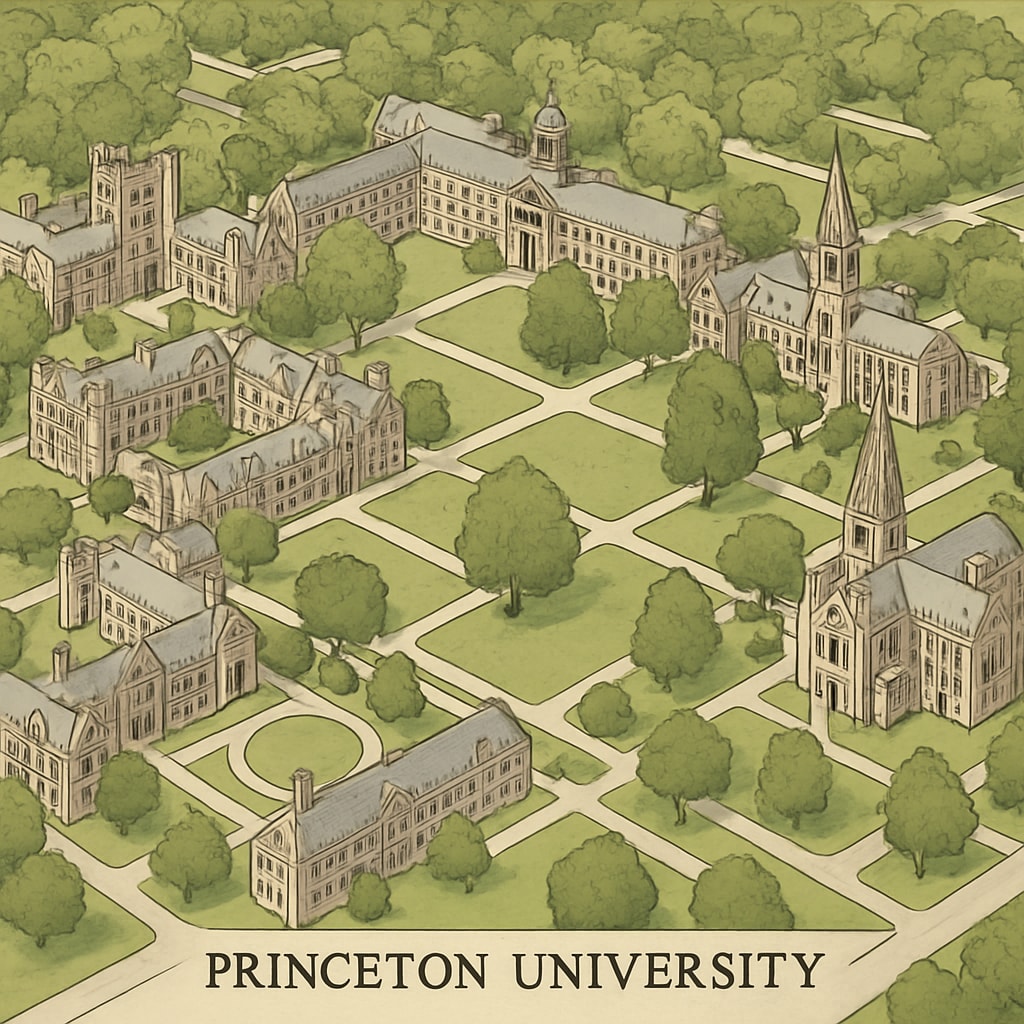 Princeton University campus view showcasing its architectural landmarks and prestige.