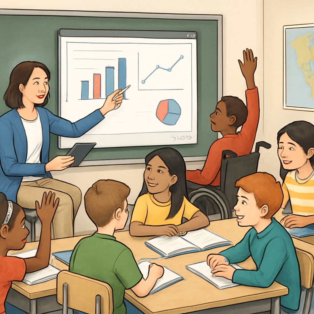 Classroom setting showcasing Canadian teaching methods.