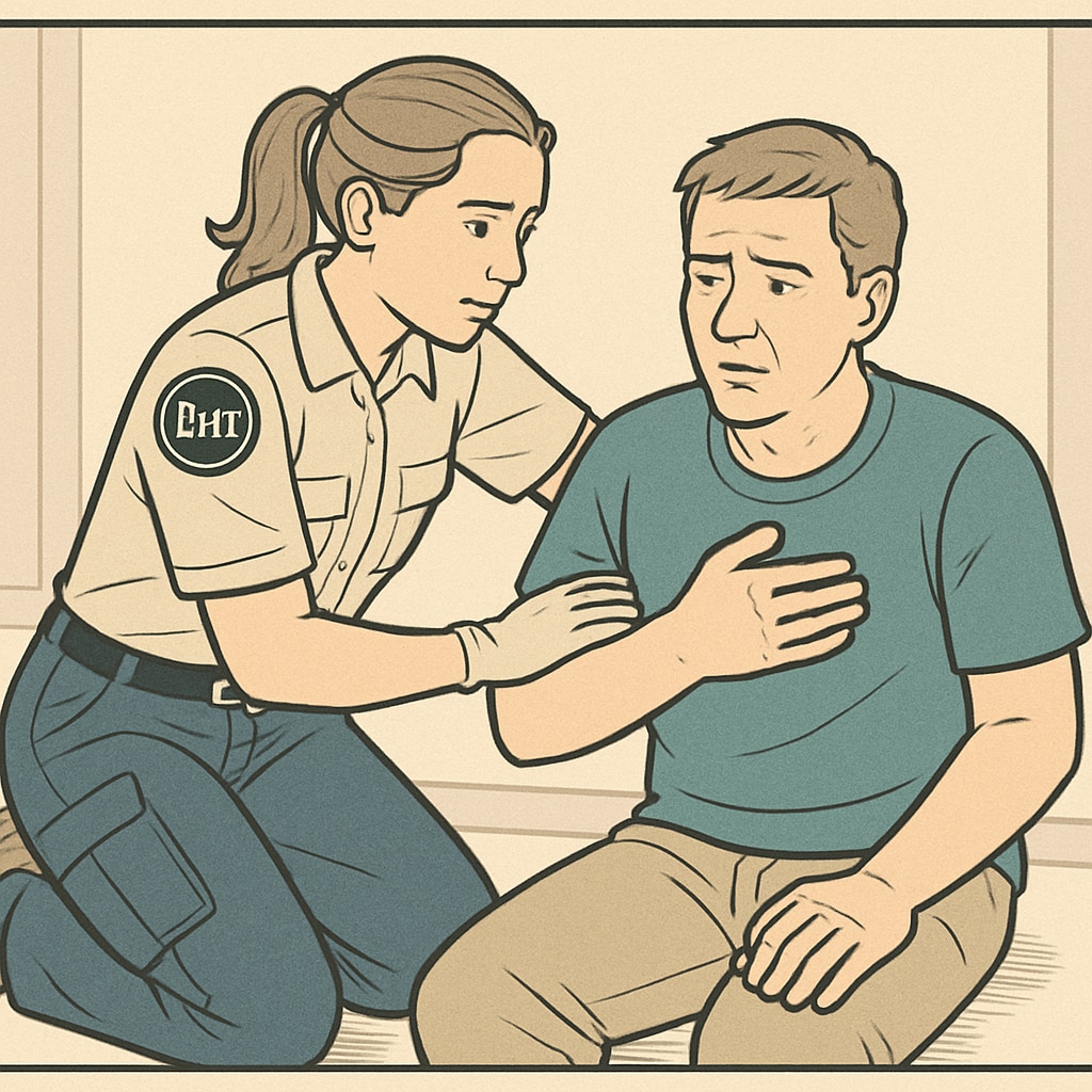 EMT training exercise with a focus on patient care and teamwork.