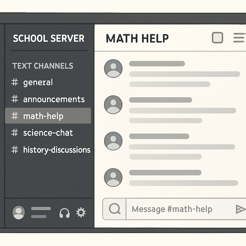 Discord interface featuring academic discussion channels for University of Houston students.