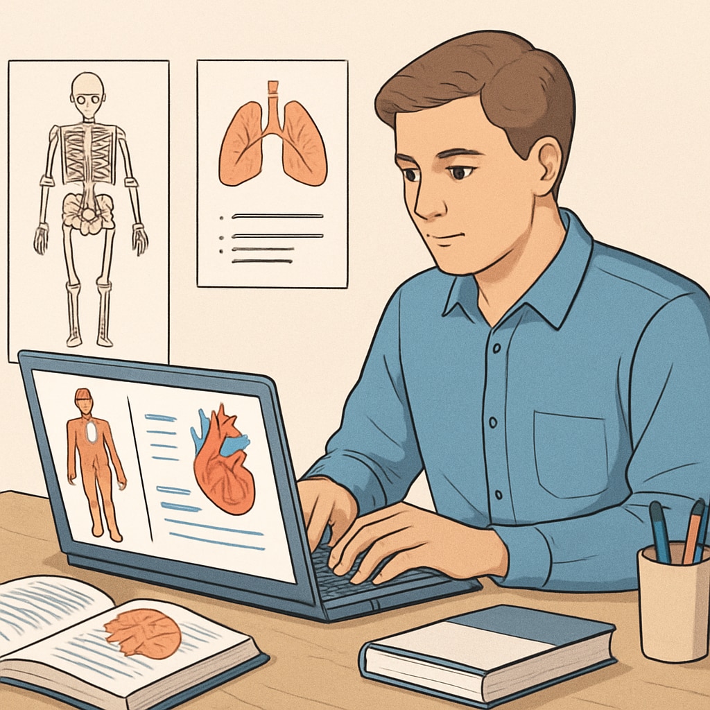 Non-medical professional using online resources for medical education.