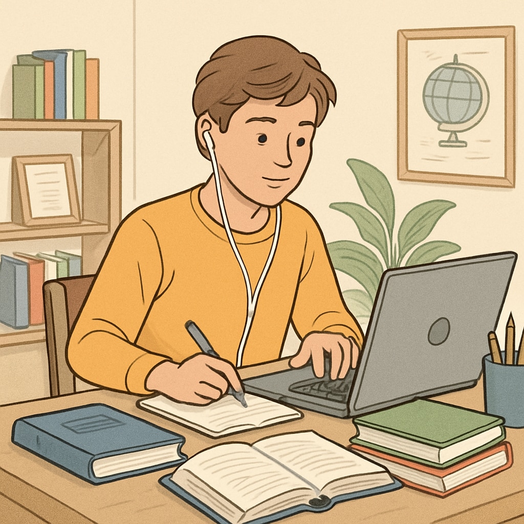 A student using a laptop for online learning, representing accessible education options.