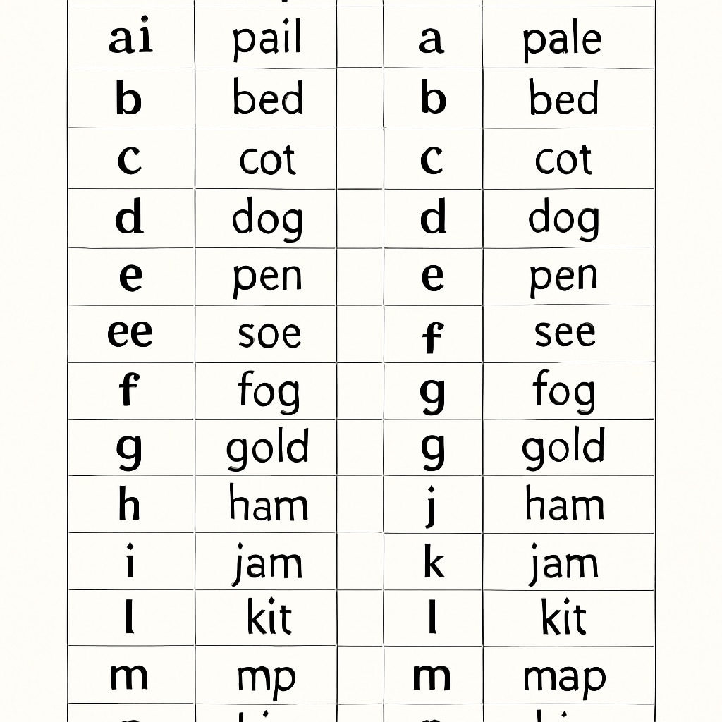 A chart comparing ITA symbols with standard English letters, illustrating the differences. A side-by-side comparison of Initial Teaching Alphabet symbols and traditional English letters.