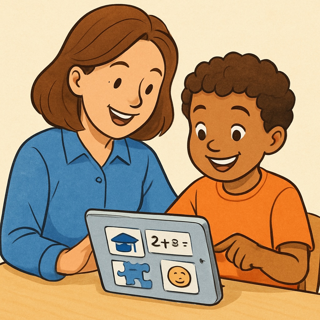 Parent and child engaged in early learning through a free educational website.