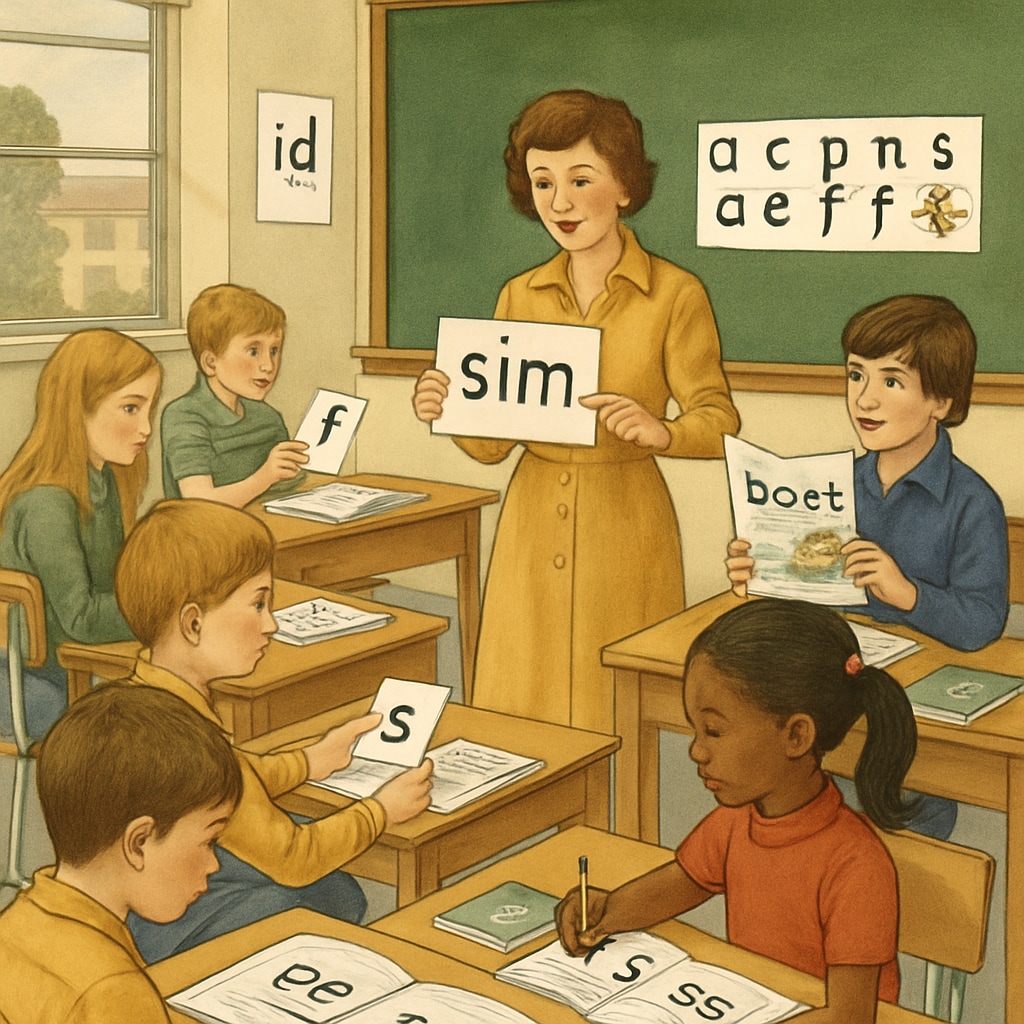 A 1970s classroom using Initial Teaching Alphabet materials.