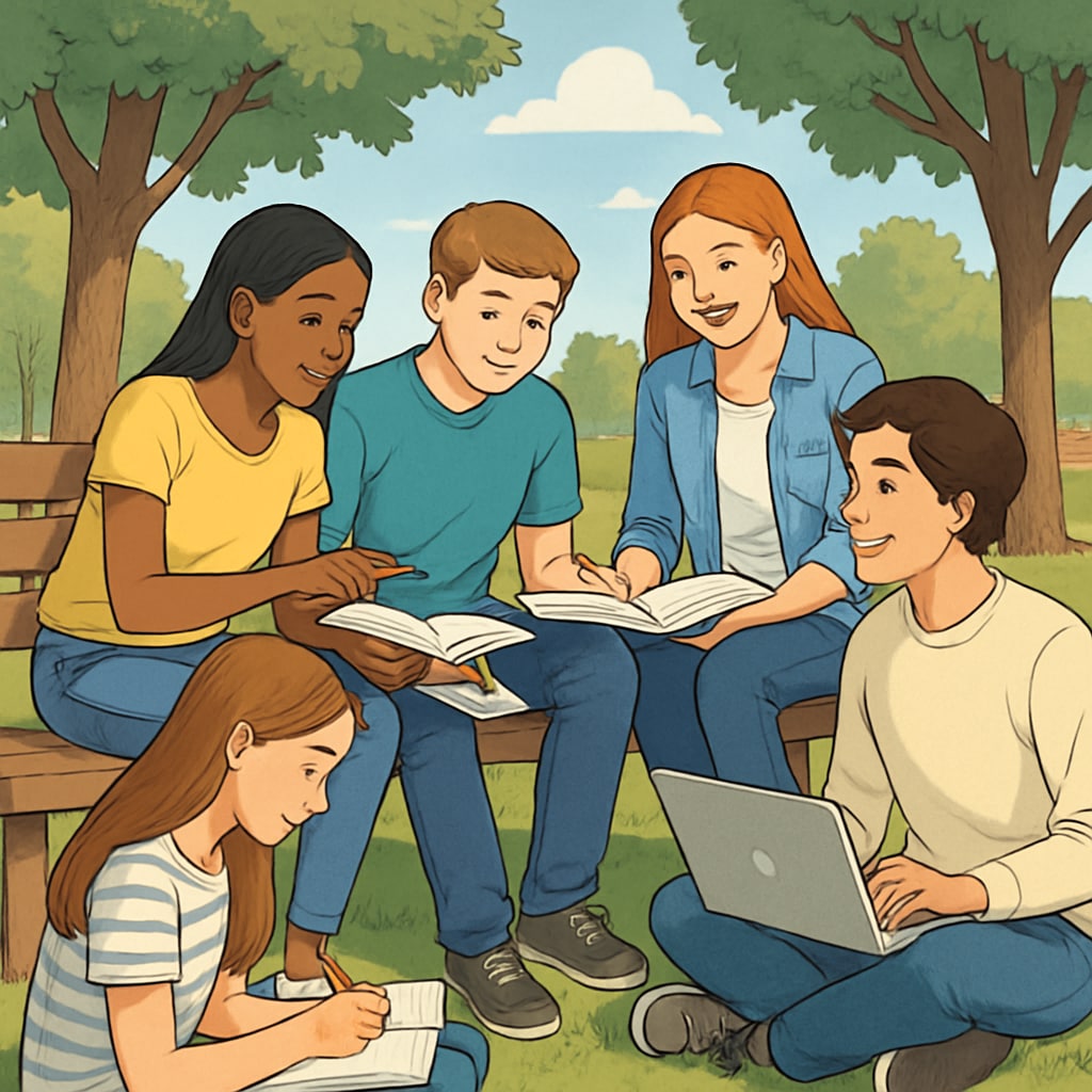 High school students participating in extracurricular learning opportunities.