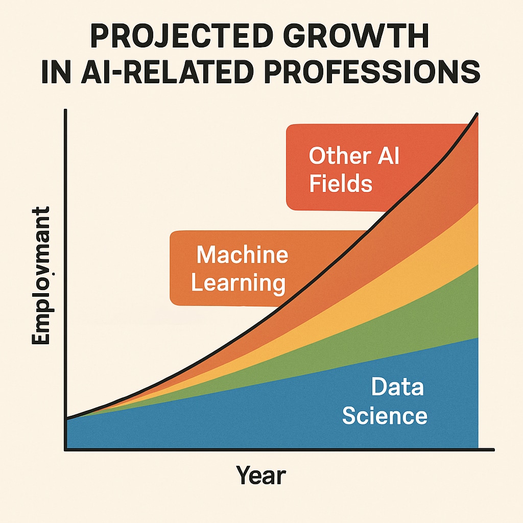Chart showing AI-related job growth predictions.