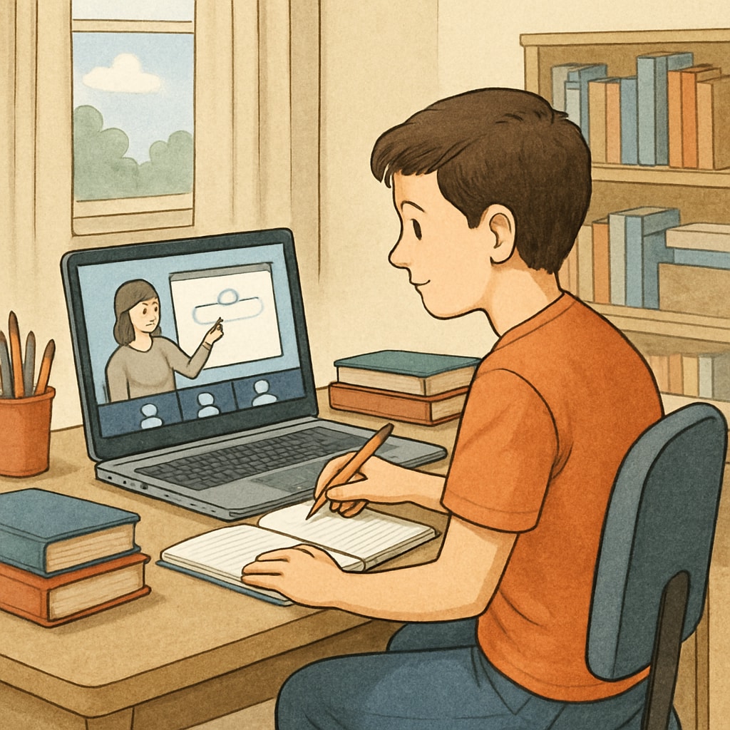 Student engaged in online learning, demonstrating flexibility and convenience.