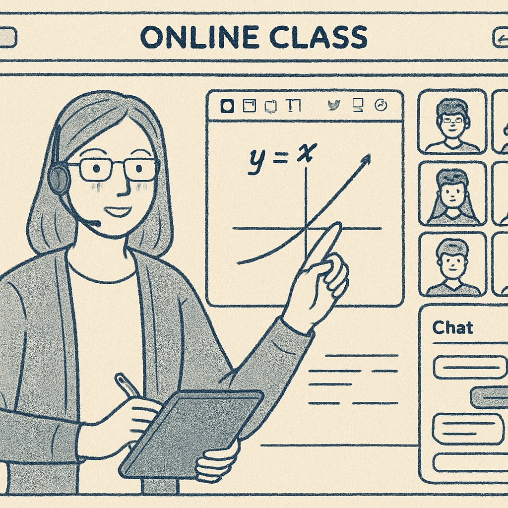 Virtual class session showing engagement and interactive tools in online high schools.