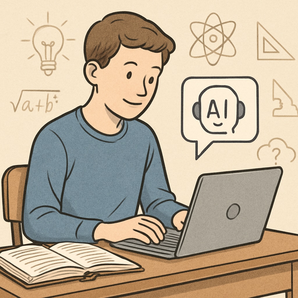 Student using ChatGPT on a laptop for homework.