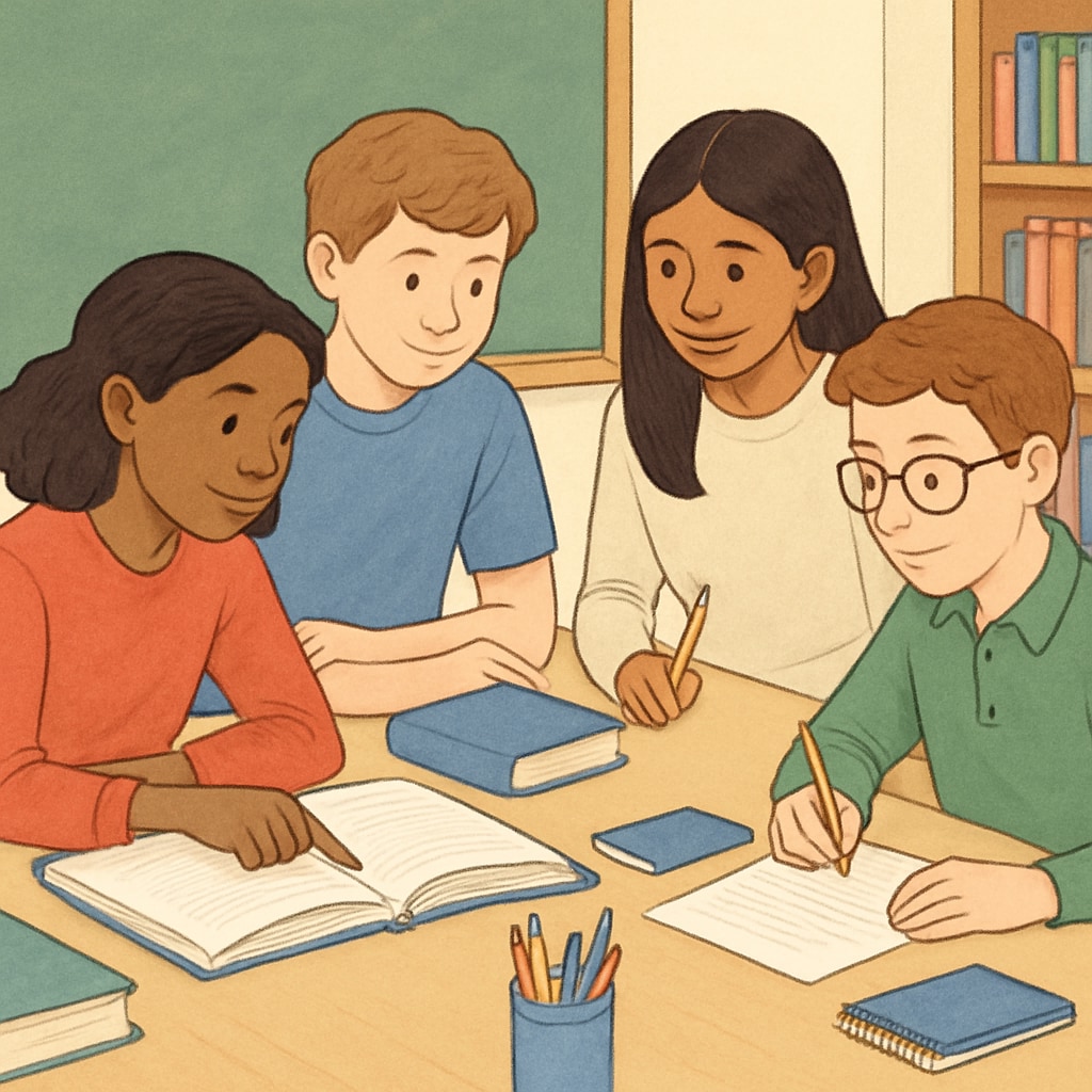Diverse students collaborating in a learning activity for effective strategies.