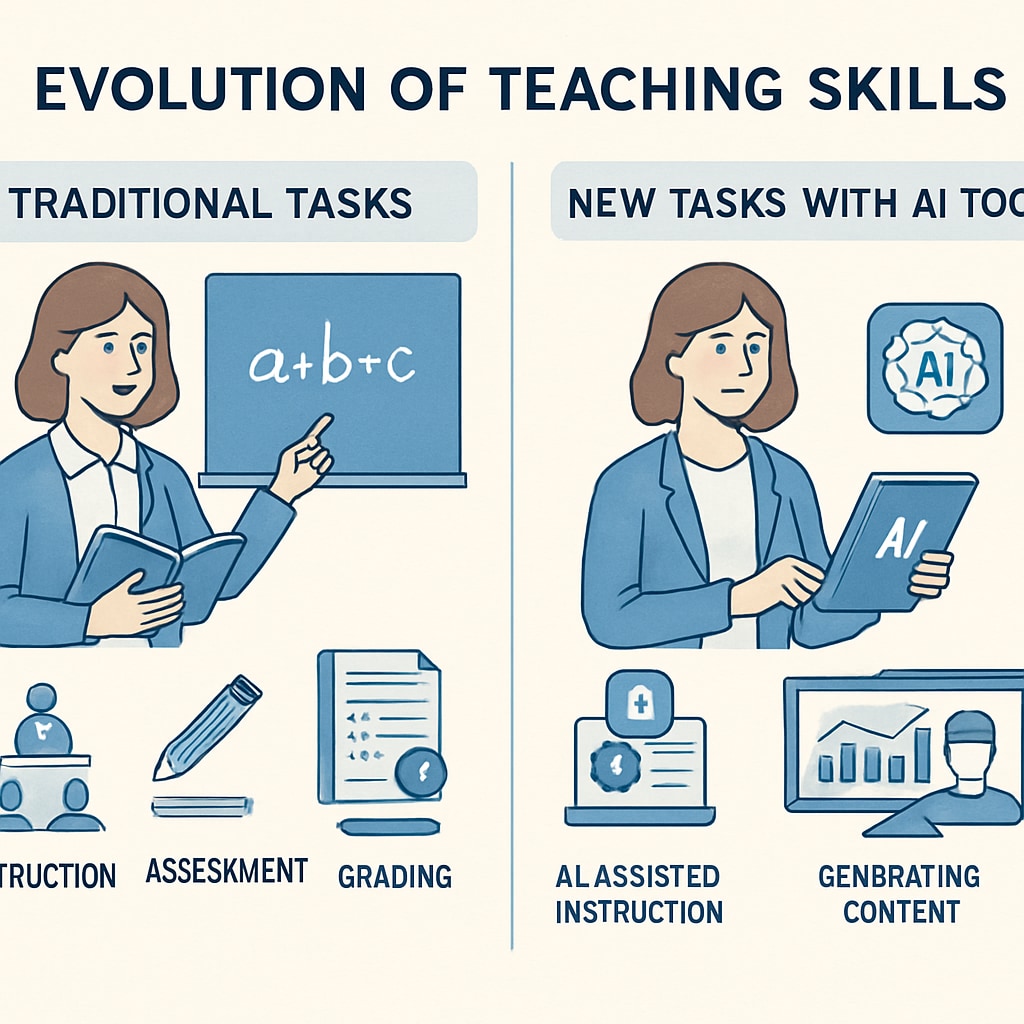 Infographic showing how teacher roles evolve with AI integration.