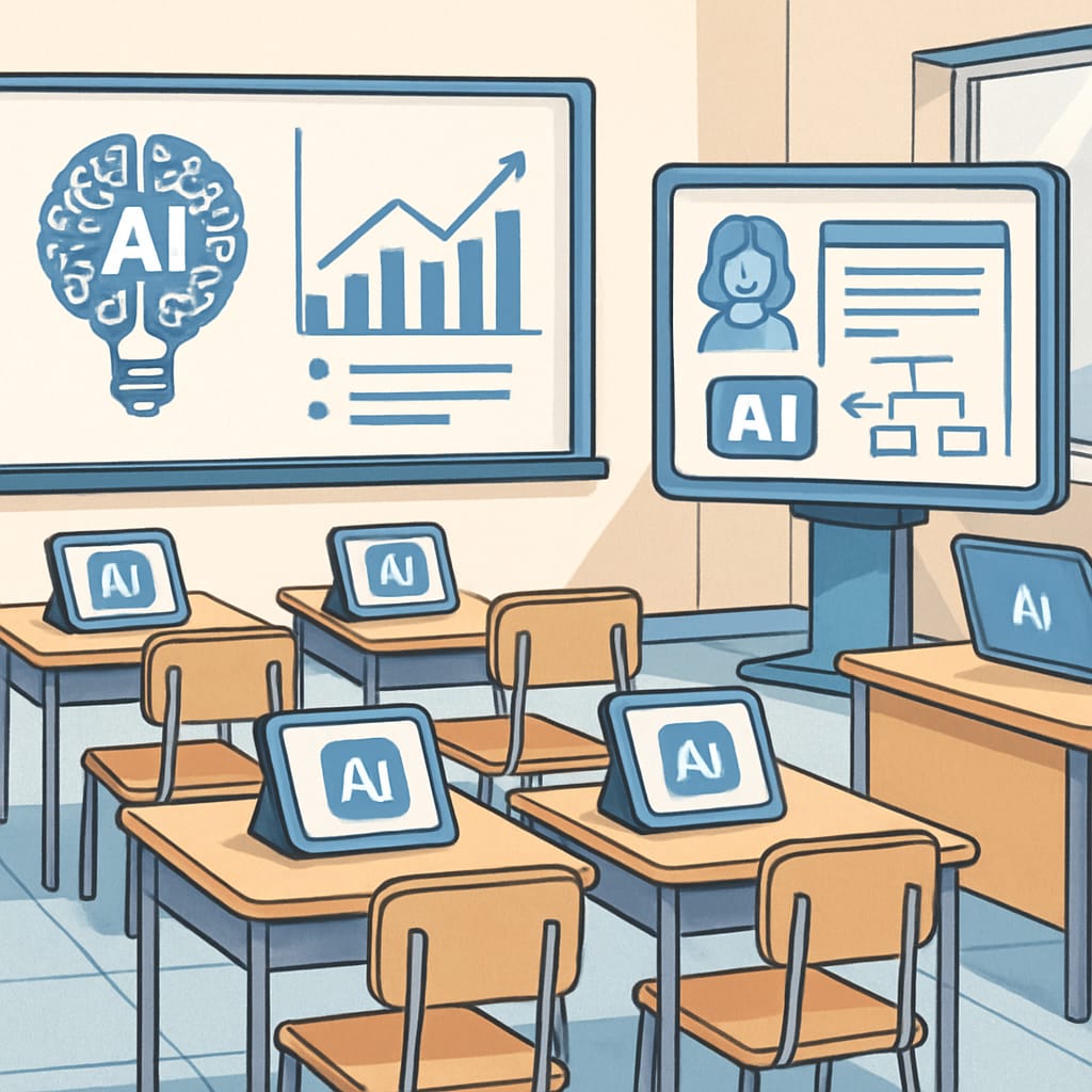 AI-powered classroom tools illustrating the use of artificial intelligence in teaching.