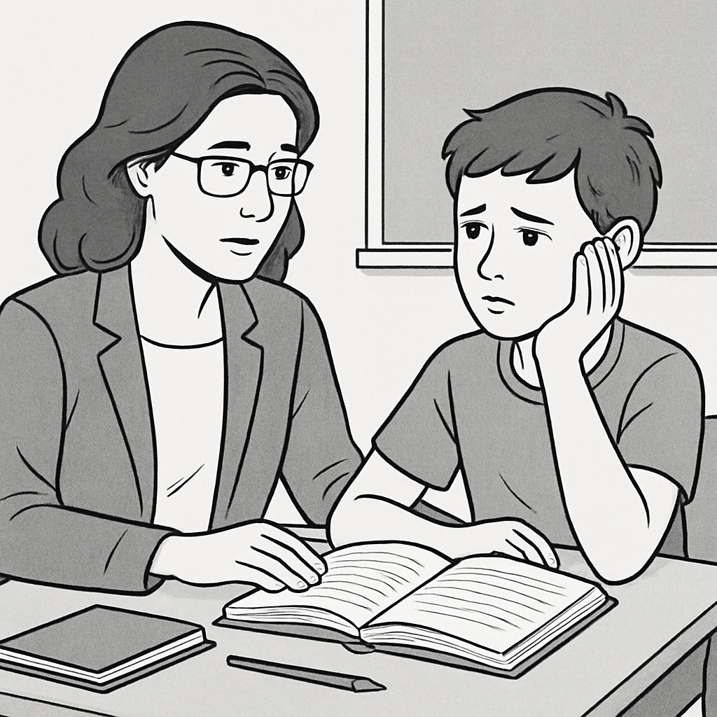 A teacher and student discussing ideas, illustrating the importance of 