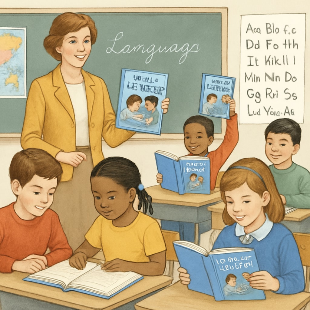 Students in a classroom using 